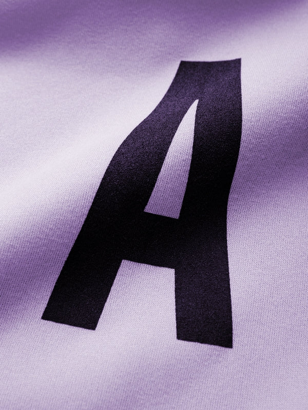 LAVENDER OVERSIZED HOODIE WITH LETTER PRINT AND LOOSE FIT DESIGN