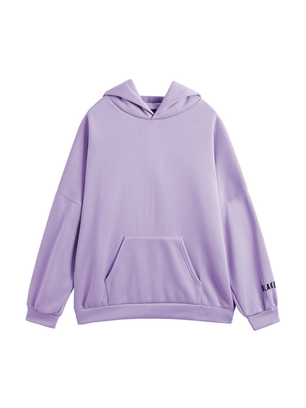 LAVENDER OVERSIZED HOODIE WITH LETTER PRINT AND LOOSE FIT DESIGN