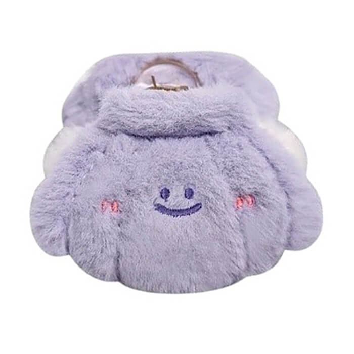 LAVENDER SMILE FUZZY CHARM CLAW CLIP