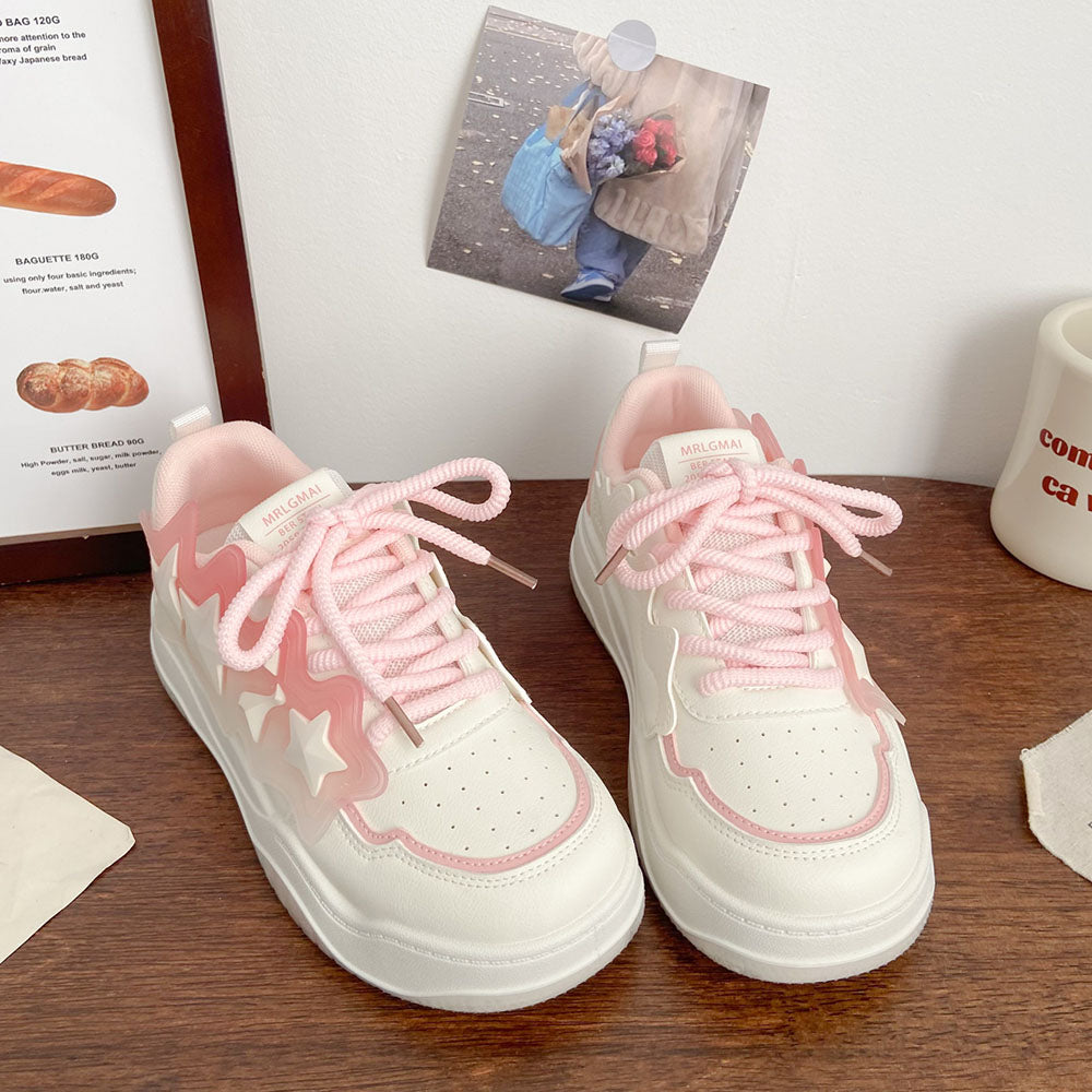 LAVENDER STAR VEGAN LEATHER SNEAKERS PASTEL AESTHETIC