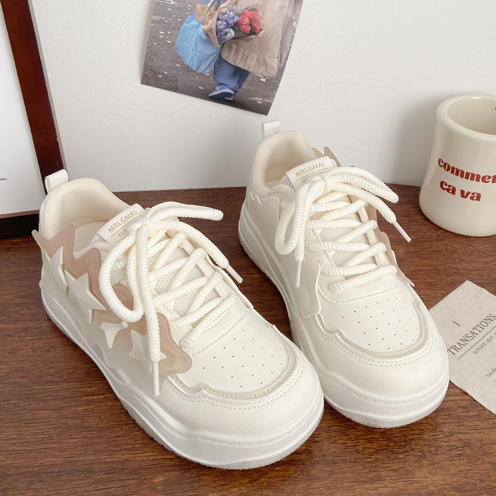 LAVENDER STAR VEGAN LEATHER SNEAKERS PASTEL AESTHETIC