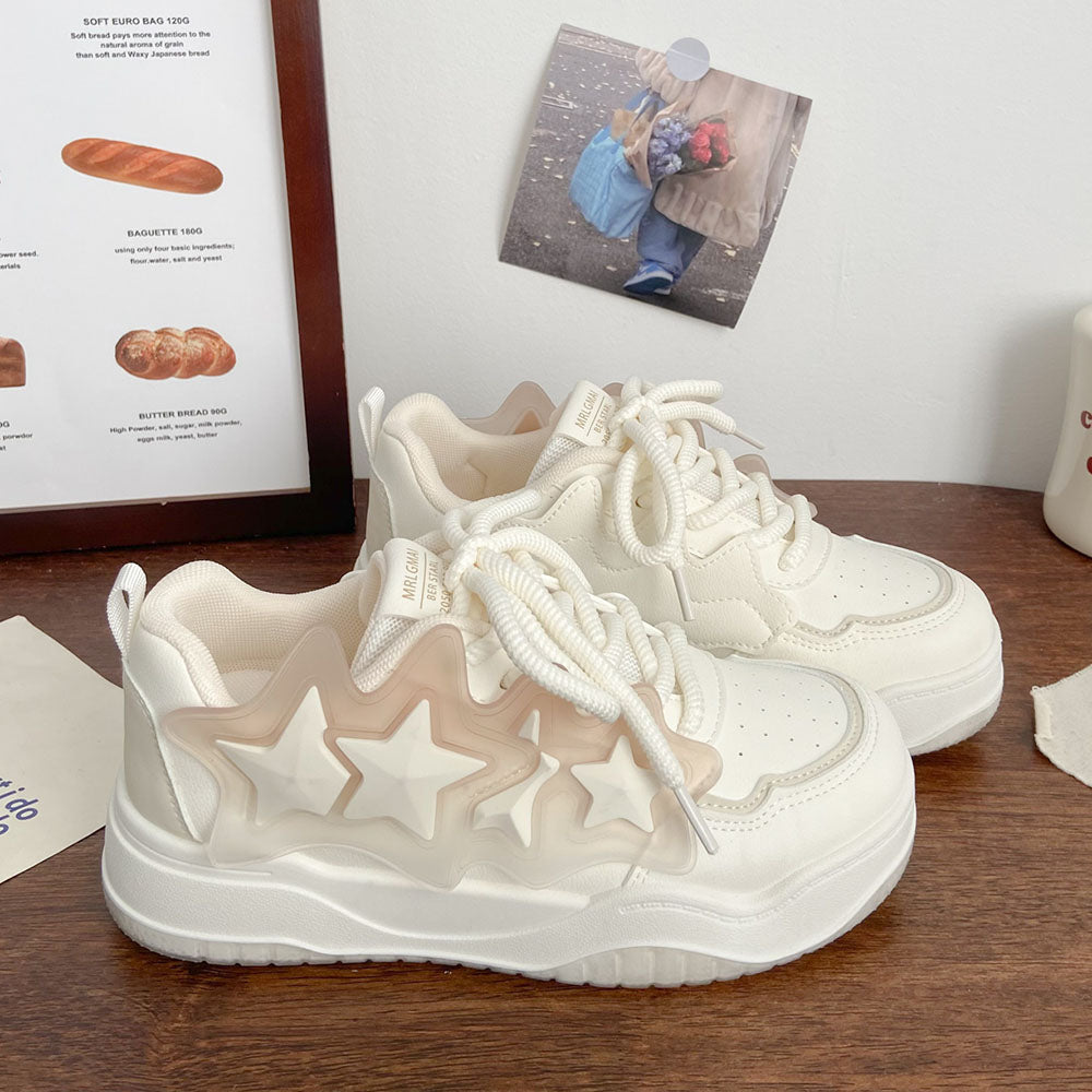 LAVENDER STAR VEGAN LEATHER SNEAKERS PASTEL AESTHETIC