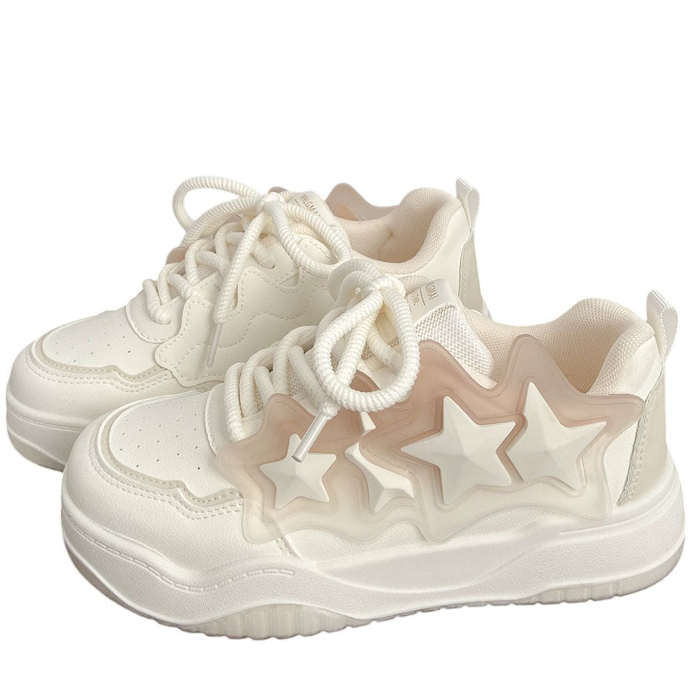 LAVENDER STAR VEGAN LEATHER SNEAKERS PASTEL AESTHETIC