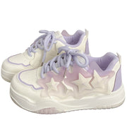 LAVENDER STAR VEGAN LEATHER SNEAKERS PASTEL AESTHETIC
