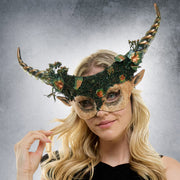 Leaf Embellished Enchanted Forest Honed Masquerade Halloween Mask