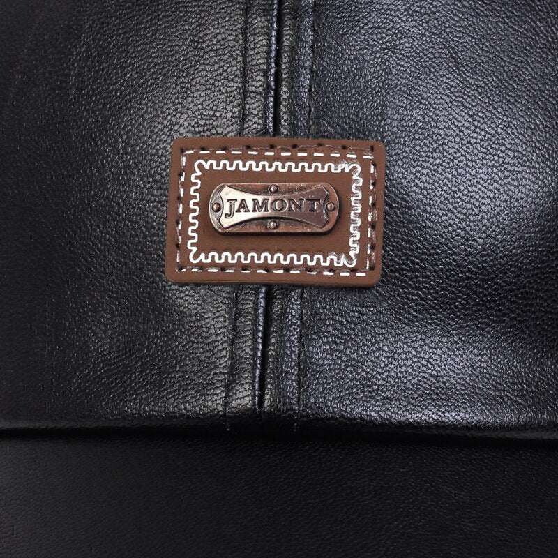 LEATHER JAMONT CAP - BLACK BASEBALL CAP