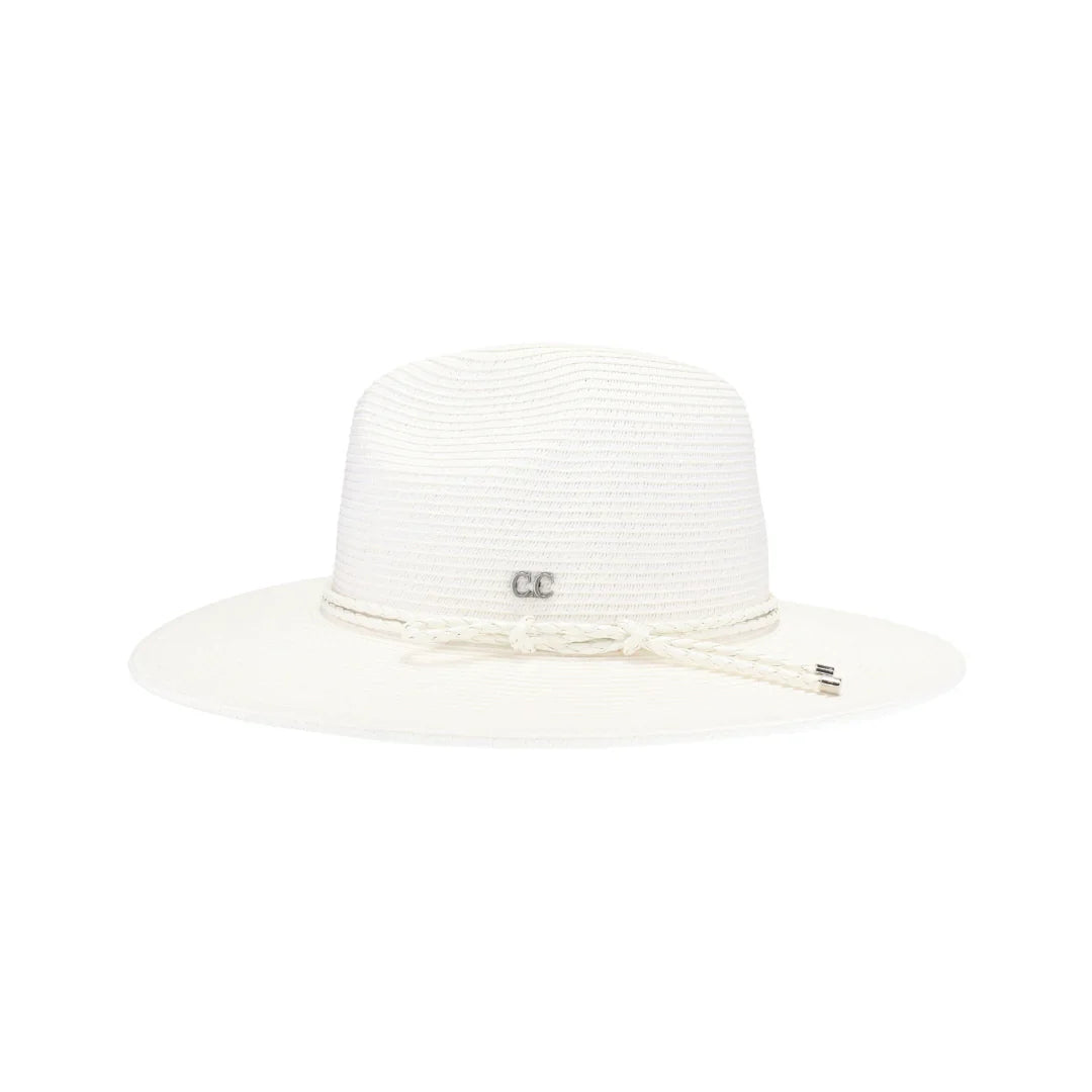Leather Rope Band C.C Panama Hat