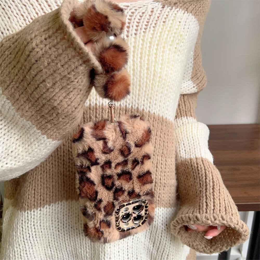 LEOPARD FLUFFY IPHONE CASE Y2K IPHONE CASE