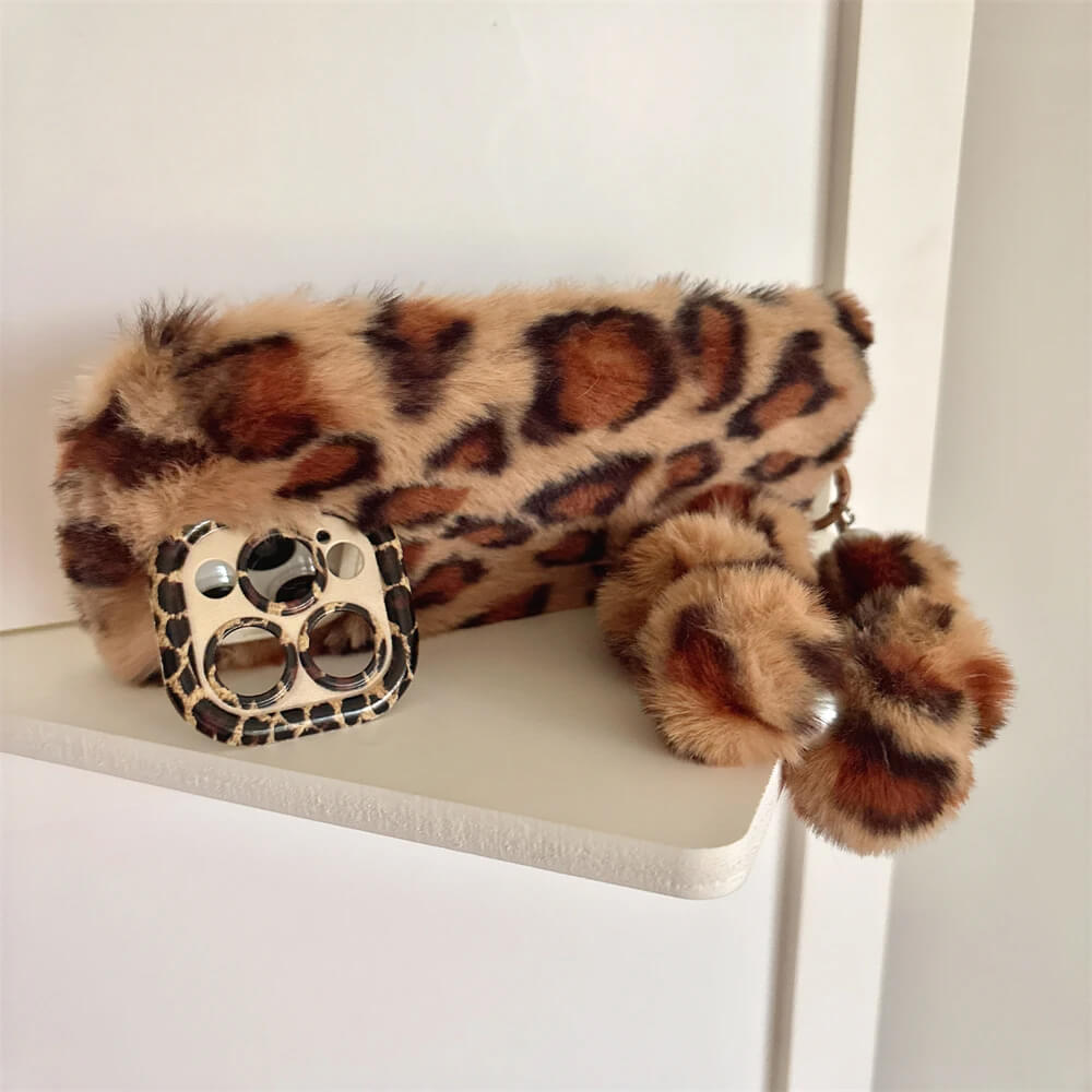 LEOPARD FLUFFY IPHONE CASE Y2K IPHONE CASE