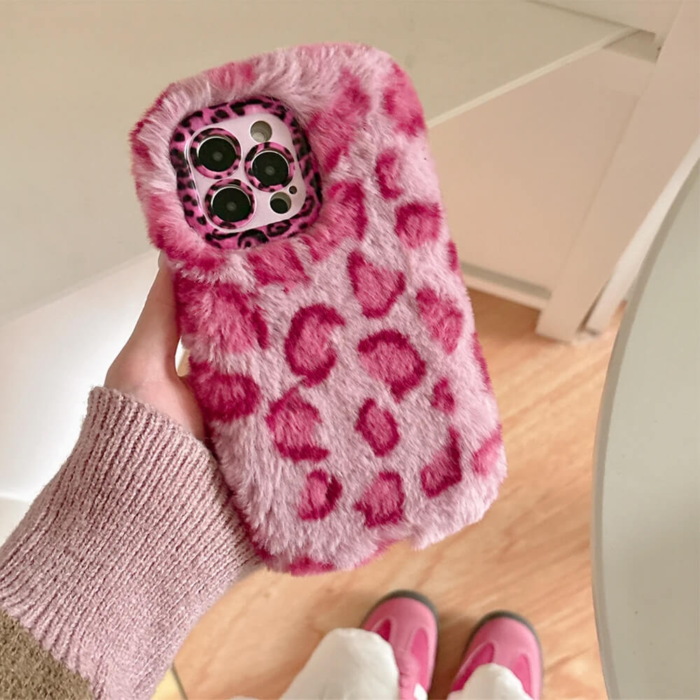 LEOPARD FLUFFY IPHONE CASE Y2K IPHONE CASE