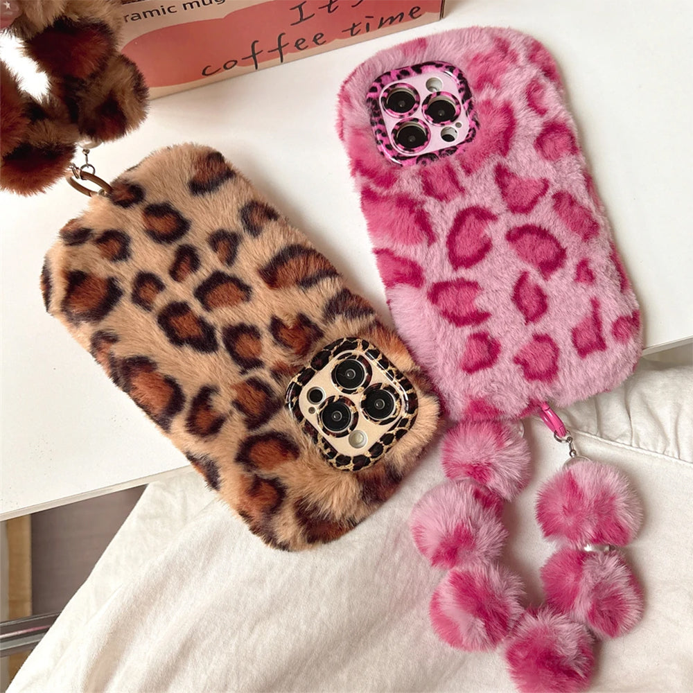 LEOPARD FLUFFY IPHONE CASE Y2K IPHONE CASE