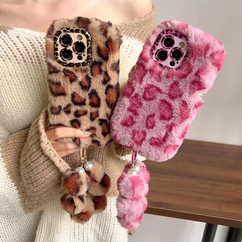 LEOPARD FLUFFY IPHONE CASE Y2K IPHONE CASE