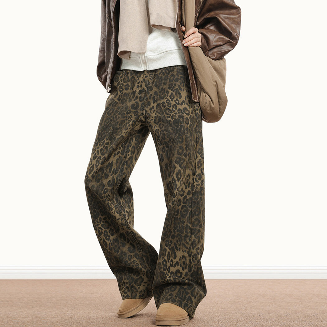 LEOPARD LUXE OVERSIZED JEANS FOR WOMEN