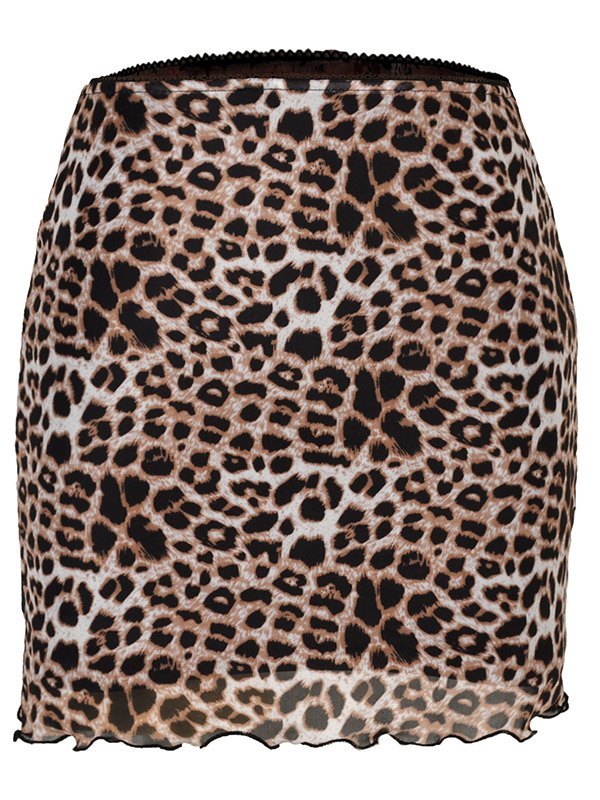 LEOPARD PRINT MINI SKIRT - TRENDY LEOPARD PRINT MINI SKIRT