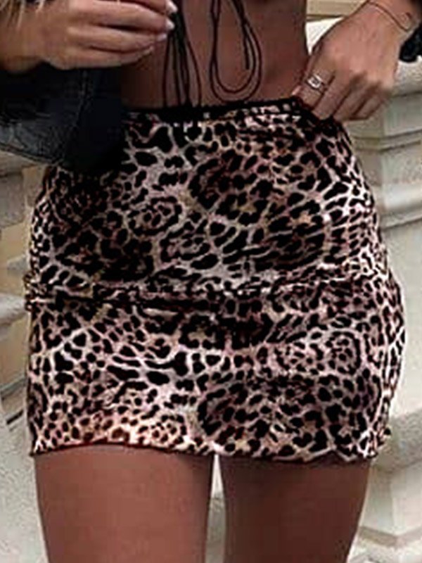 LEOPARD PRINT MINI SKIRT - TRENDY LEOPARD PRINT MINI SKIRT