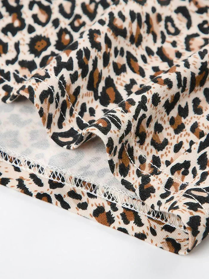 LEOPARD PRINT SHORTS WITH LACE TRIM VINTAGE HIP HOP STYLE