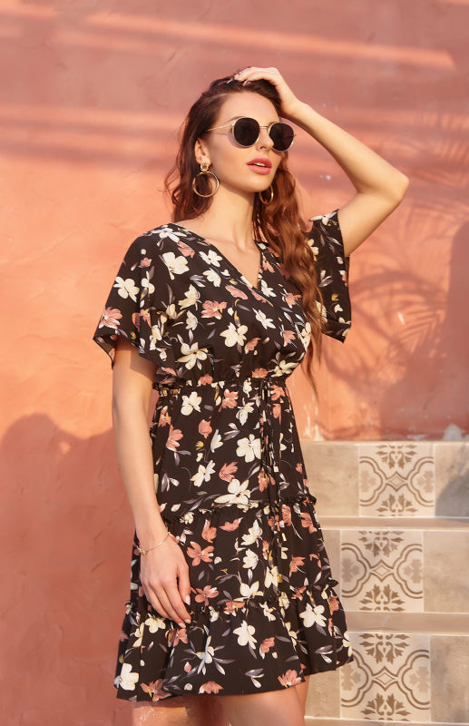 Leopard Print V-Neck Summer Dress