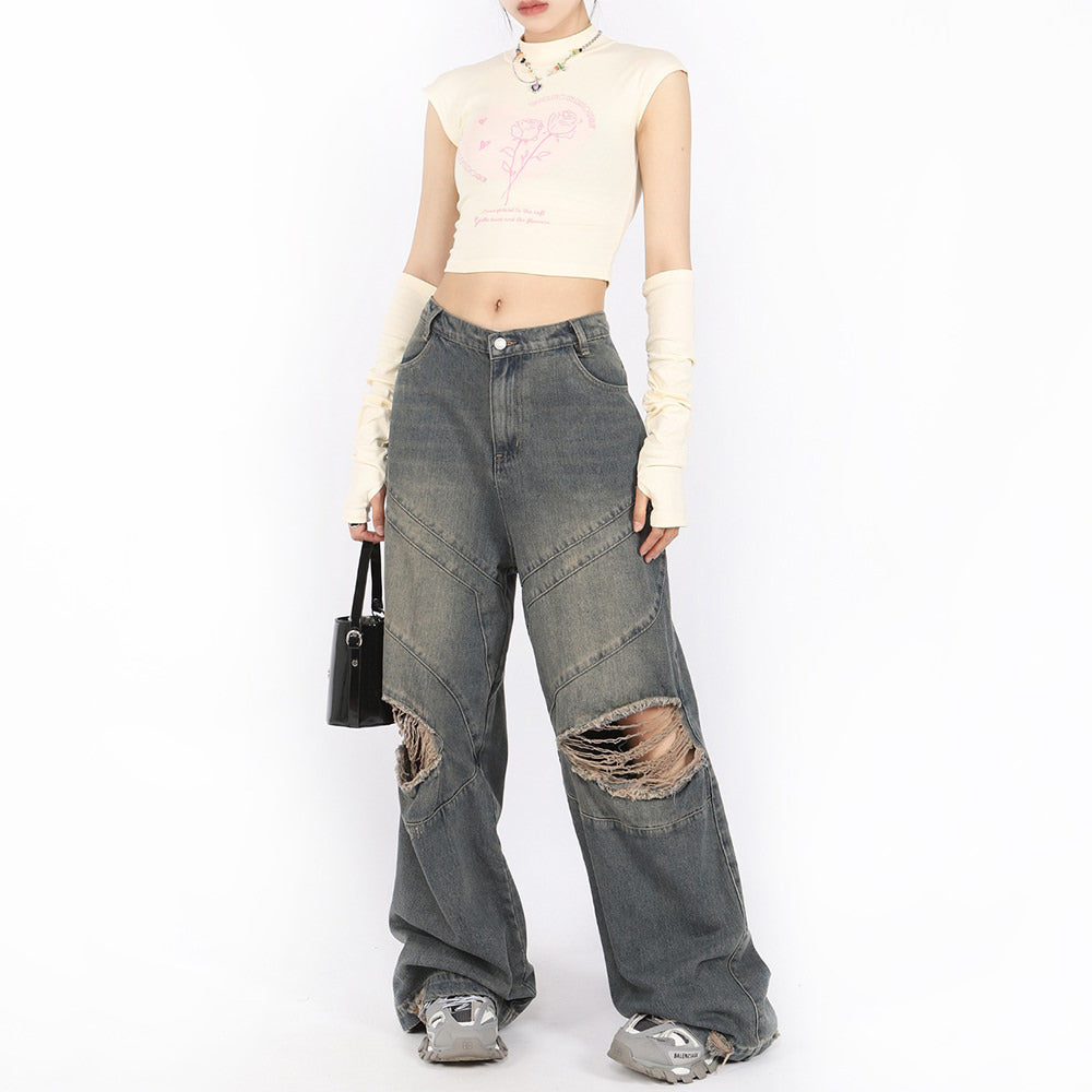 LIGHT BLUE CROP TOP WITH SLEEVES SOFT GIRL AESTHETIC