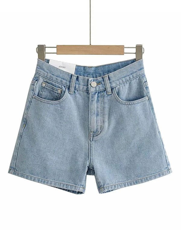LIGHT BLUE DENIM SHORTS SLIM FIT COMFORTABLE FIT