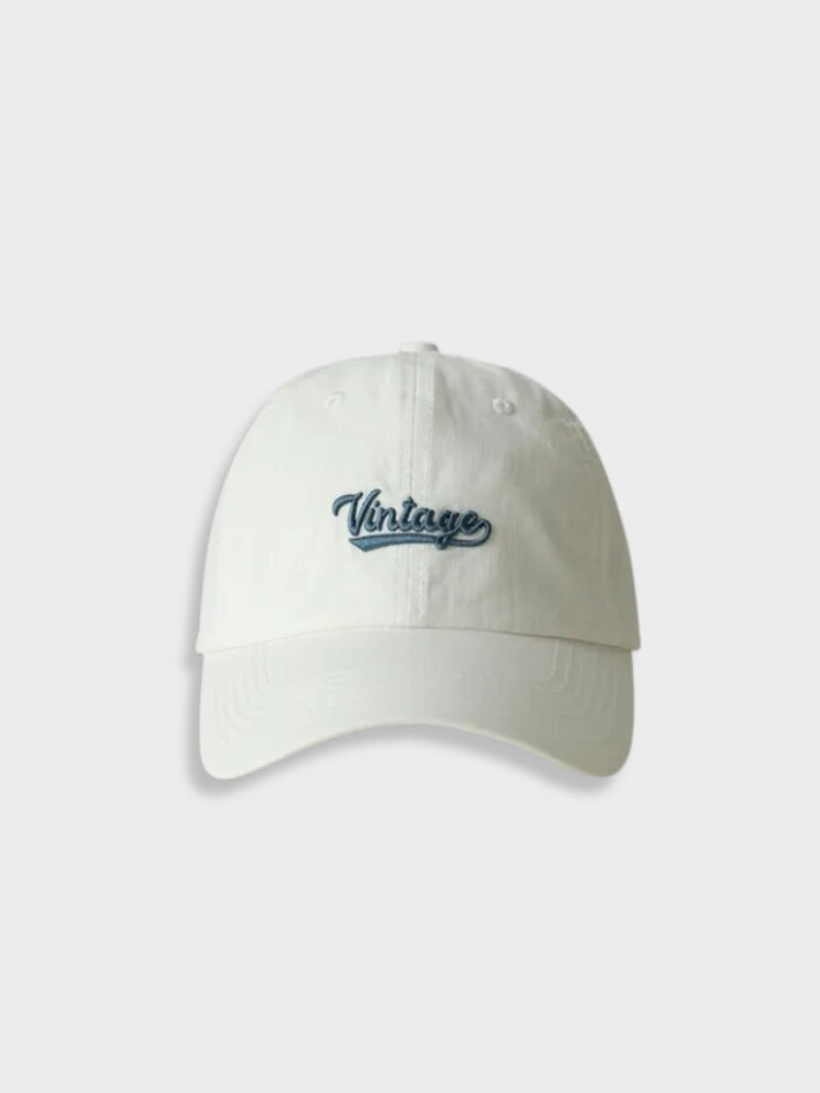 LIGHT BLUE VINTAGE CAP WITH VINTAGE EMBROIDERY