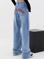 LIGHT BLUE WIDE-LEG JEANS 90S BOYFRIEND JEANS