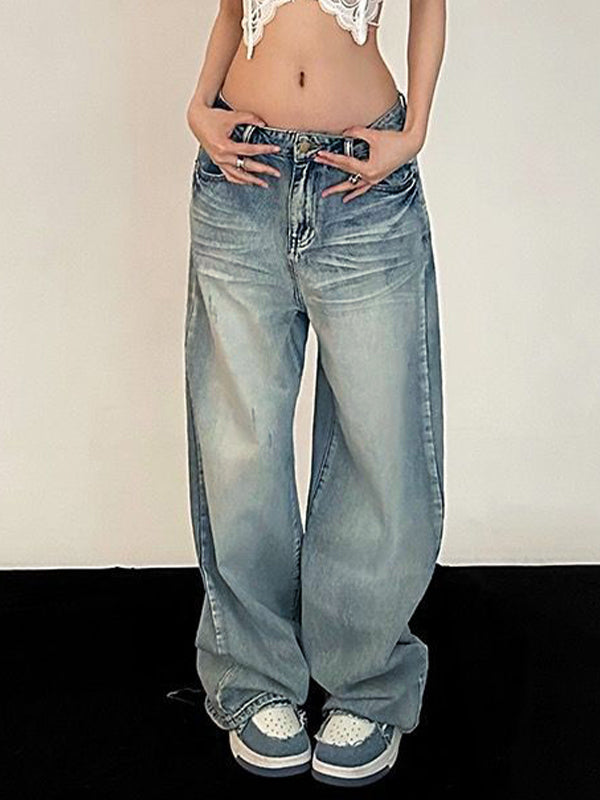 LIGHT-WASH BAGGY JEANS VINTAGE LOOSE BOYFRIEND EFFORTLESS STYLE