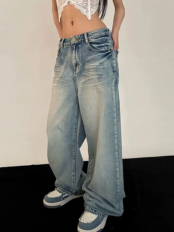 LIGHT-WASH BAGGY JEANS VINTAGE LOOSE BOYFRIEND EFFORTLESS STYLE