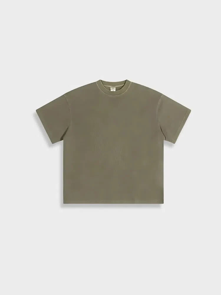 LIGHT WASHED TEE GREEN SHORT-SLEEVED T-SHIRT GSM LIGHT WASHED