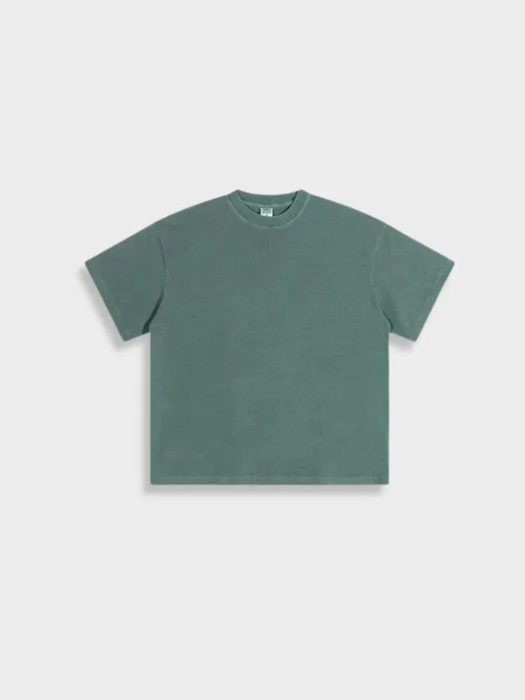 LIGHT WASHED TEE GREEN SHORT-SLEEVED T-SHIRT GSM LIGHT WASHED