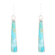 Line Blue Turquoise Sterling Silver Drop Earrings