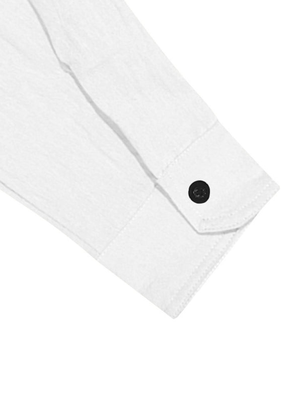Linen men’s casual loose beach sunscreen long-sleeved shirt and trousers set