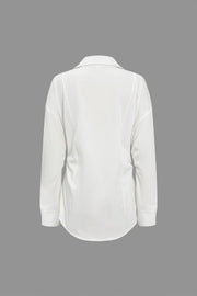 LONG SLEEVE SHIRT - WHITE COLLARED LONG SLEEVE SHIRT
