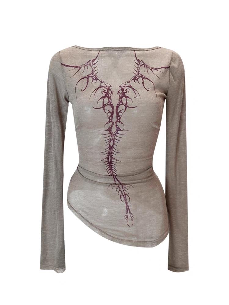 LONG SLEEVE SHIRT WITH SPINE DESIGN SLIM FIT