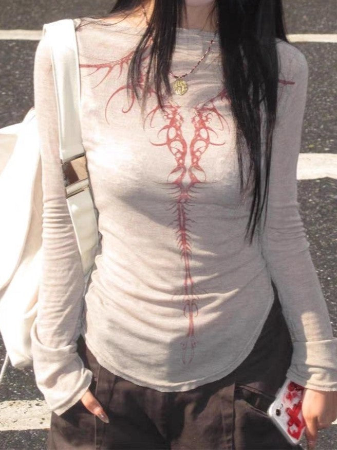 LONG SLEEVE SHIRT WITH SPINE DESIGN SLIM FIT