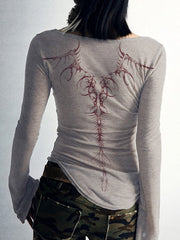 LONG SLEEVE SHIRT WITH SPINE DESIGN SLIM FIT