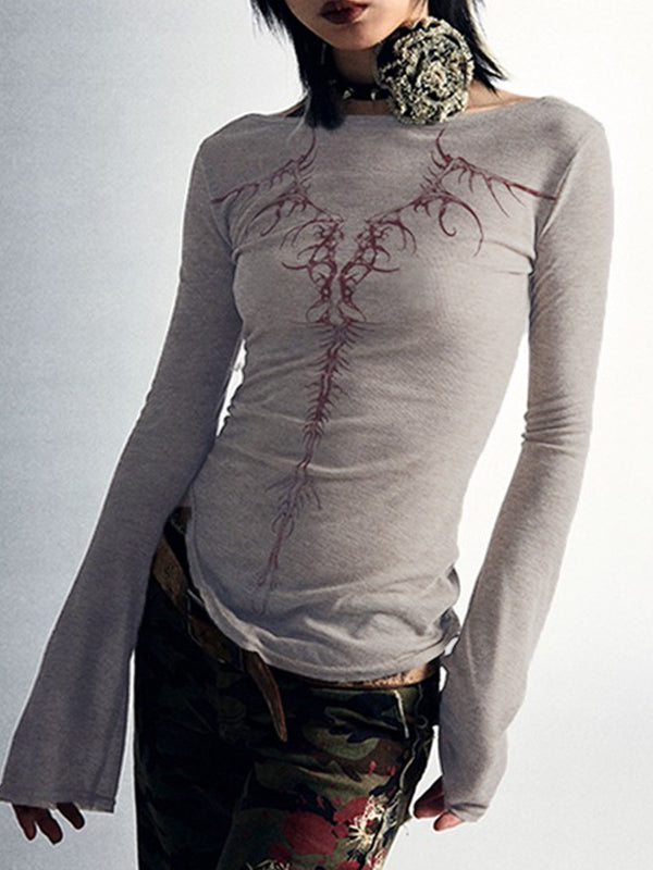 LONG SLEEVE SHIRT WITH SPINE DESIGN SLIM FIT