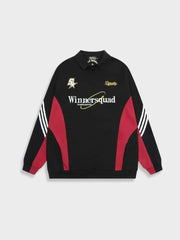 LONG-SLEEVED POLO SHIRT WITH RED ACCENTS AND WHITE STRIPES - NOTRE POLO