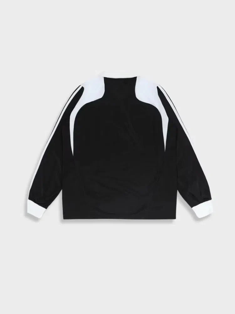 LONG-SLEEVED SHIRT WAVE FOOTBALL BLACK AND WHITE DESIGN