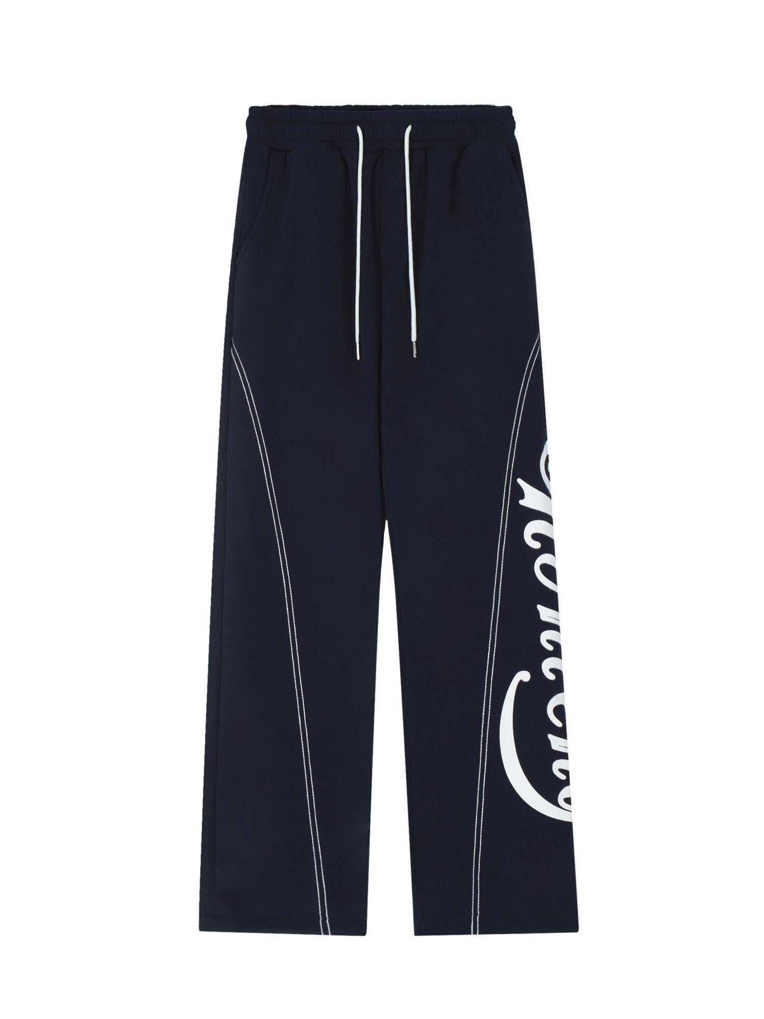 LOOSE FIT RED SWEATPANTS WITH WHITE LETTERING Y2K STYLE