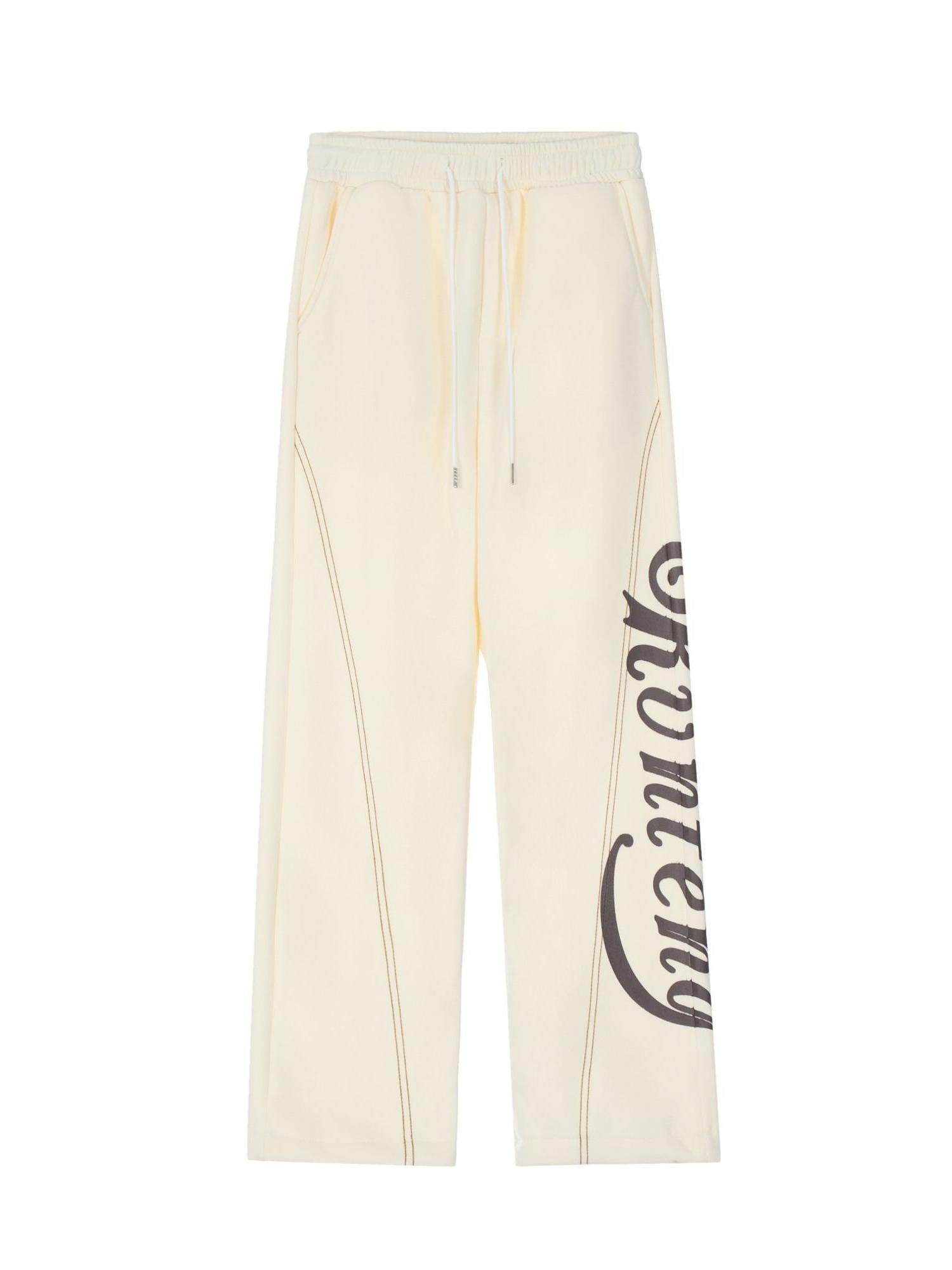 LOOSE FIT RED SWEATPANTS WITH WHITE LETTERING Y2K STYLE