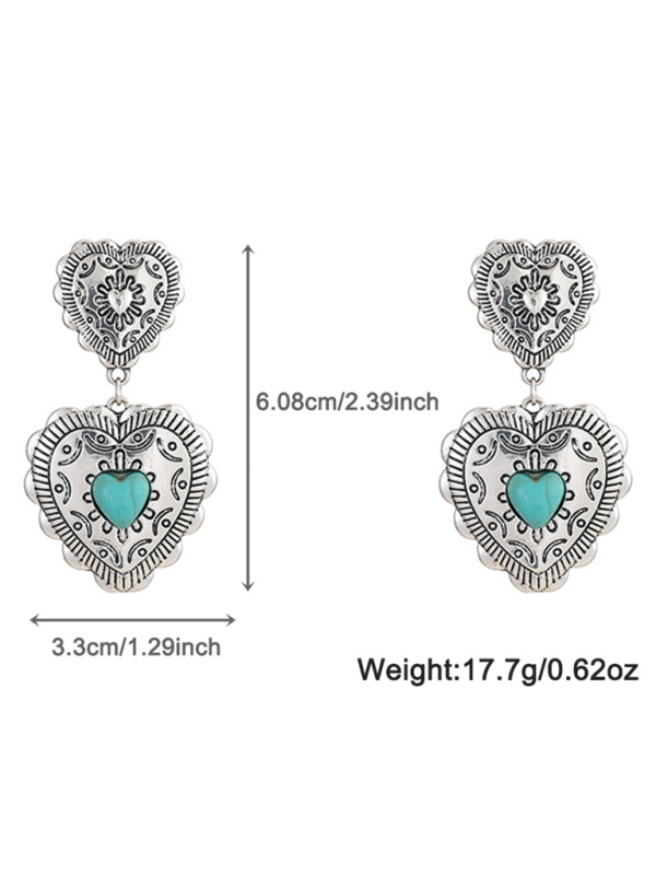 Love peach semi-precious stone vintage earrings