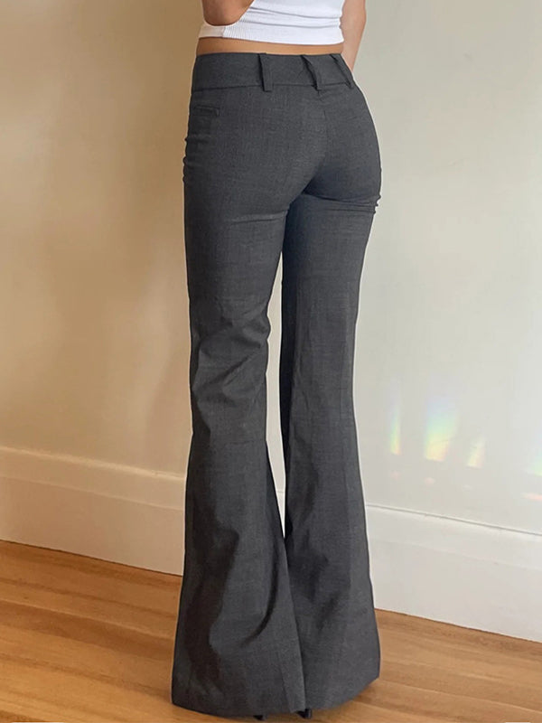 LOW-RISE FLARED TROUSERS WITH LOOSE FIT VINTAGE STYLE