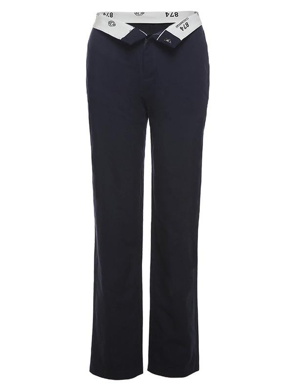 LOW-RISE PANTS Y2K SLIM FIT COTTON BLEND