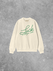 Underground Original Design: Luck Is All You Need Boxy Cotton Sweatshirt