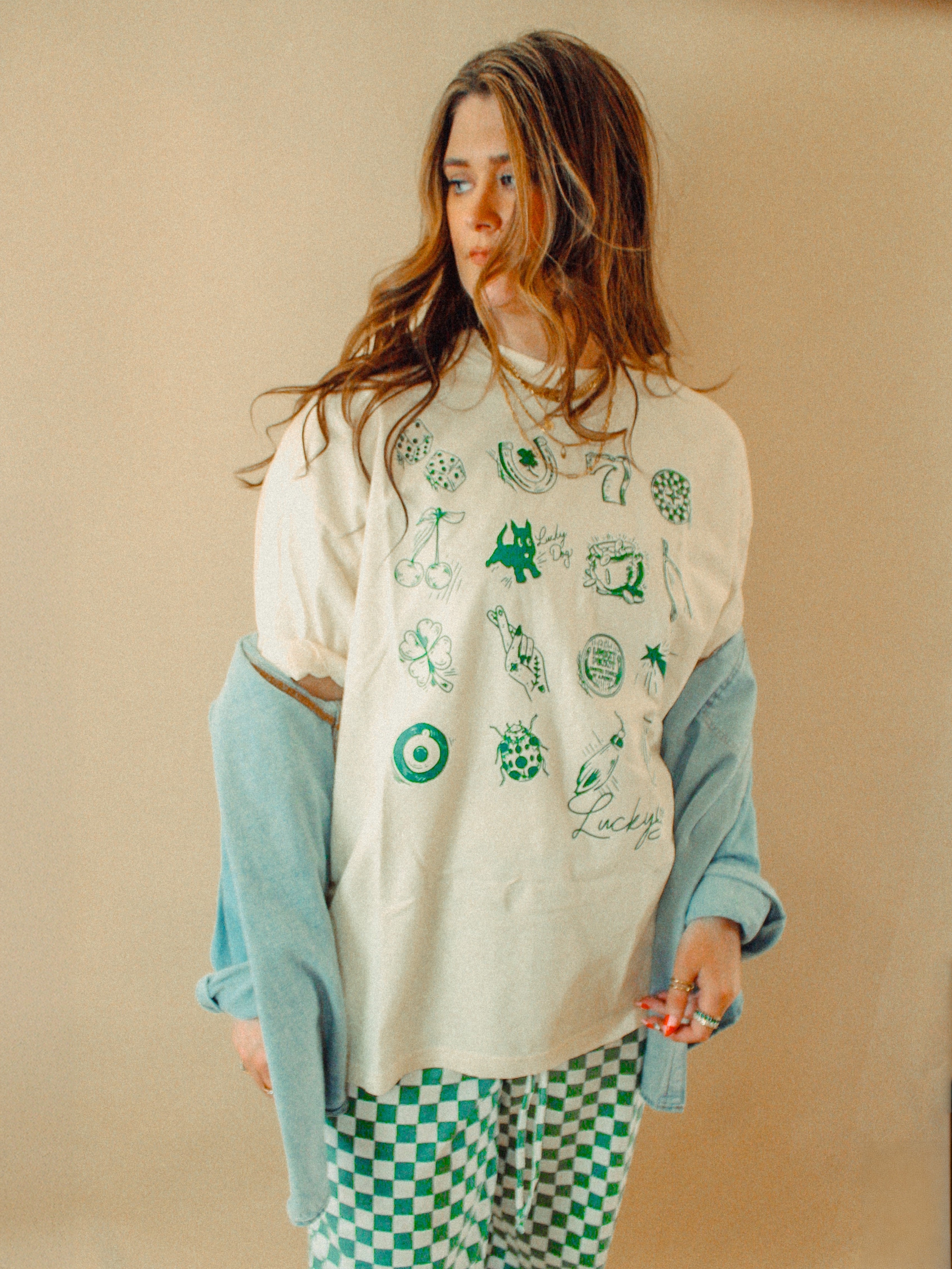 Underground Original Design: Lucky You, Collage Icon Boxy Cotton TShirt
