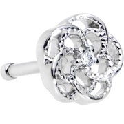 20G 1/4 Clear CZ Gem Fledgling Flower Nose Bone
