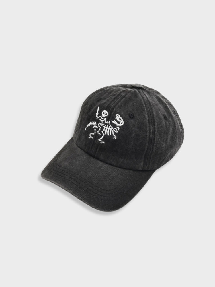 MAROON BASEBALL CAP WITH SKELETON DESIGN - SKELET RIDER HIGH-PERFORMANCE