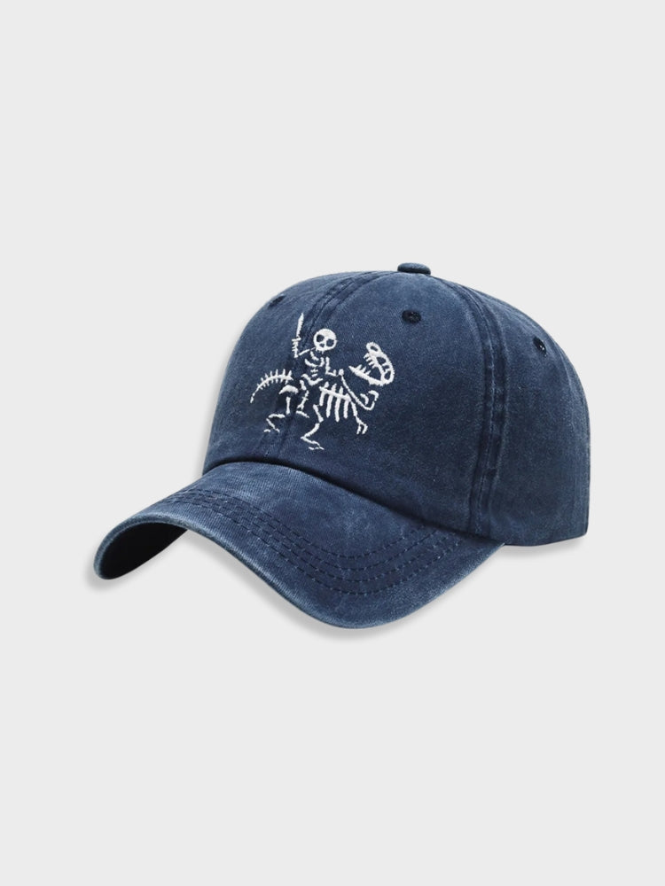 MAROON BASEBALL CAP WITH SKELETON DESIGN - SKELET RIDER HIGH-PERFORMANCE