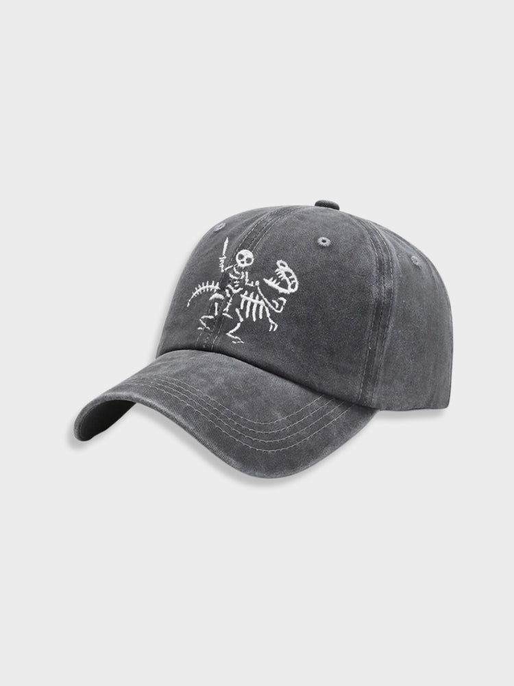 MAROON BASEBALL CAP WITH SKELETON DESIGN - SKELET RIDER HIGH-PERFORMANCE