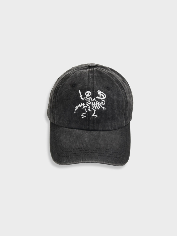 MAROON BASEBALL CAP WITH SKELETON DESIGN - SKELET RIDER HIGH-PERFORMANCE